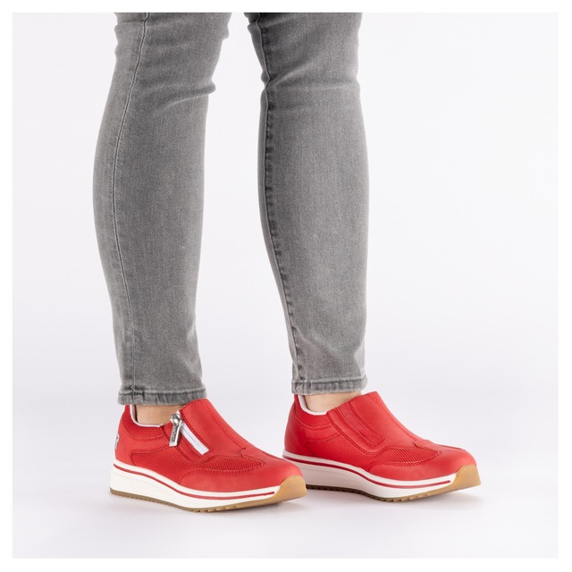 Rieker Slipper Slip-on Sneaker, Halbschuh, Freizeitschuh mit Reißverschluss