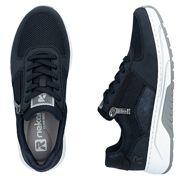 Rieker Sneaker Schnürschuh, Halbschuh, Freizeitsneaker mit Reißverschluss