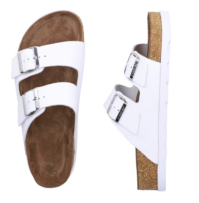 Rieker Pantolette Hausschuh, Sommerschuh, Strandschuh, Zweischnaller mit Softfußbett