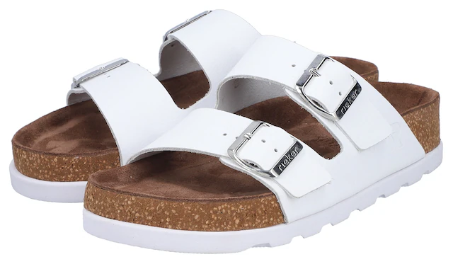 Rieker Pantolette Hausschuh, Sommerschuh, Strandschuh, Zweischnaller mit Softfußbett