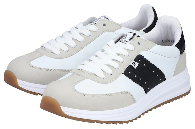 Rieker Sneaker Schnürschuh, Halbschuh, Freizeitsneaker mit Kontrastbesätze