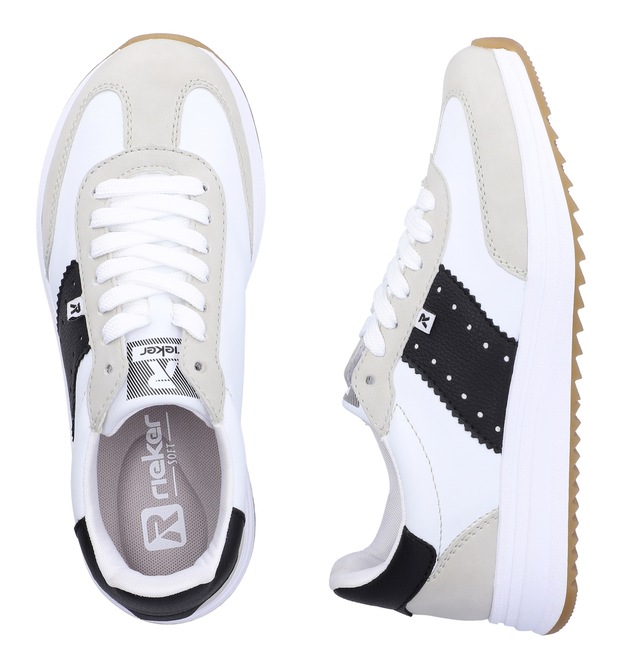 Rieker Sneaker Schnürschuh, Halbschuh, Freizeitsneaker mit Kontrastbesätze