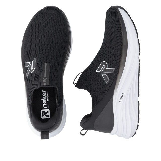 RIEKER Sport Slipper Slipper, Schlupfschuh, Freizeitsneaker mit sockenähnlichem Einstieg