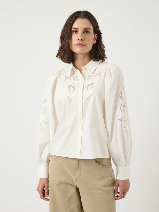 Y.A.S Spitzenbluse »YASZIMIA LS SHIRT S. NOOS«