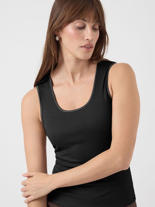 Y.A.S Tanktop »YASPALOMA TANK TOP NOOS« mit Satinpaspel