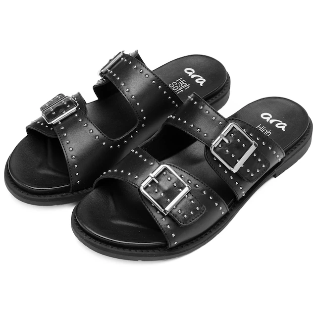 Ara Pantolette »ELBA« Blockabsatz, Schlupfschuh mit kleinen Nieten verziert, G-Weite (=weit)