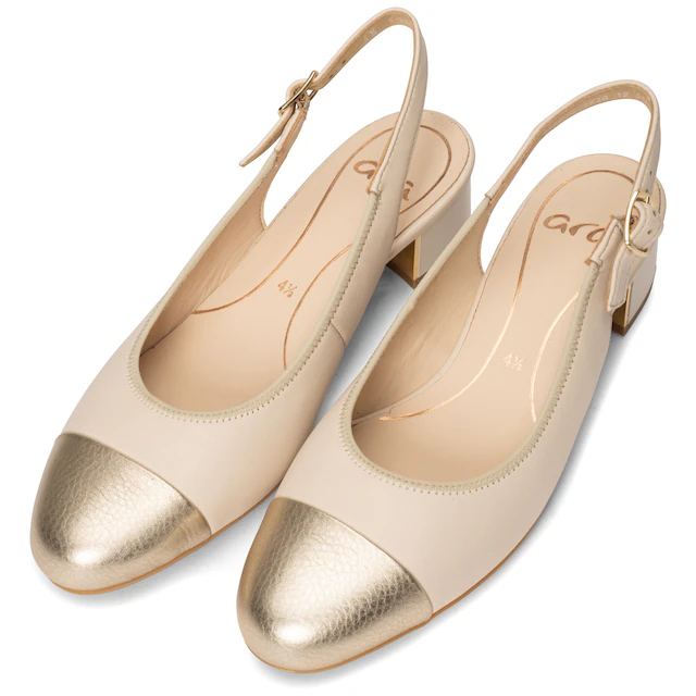 Ara Slingpumps »NIZZA« Blockabsatz, Festtagsschuh, Abendschuh, Kontrastbesatz