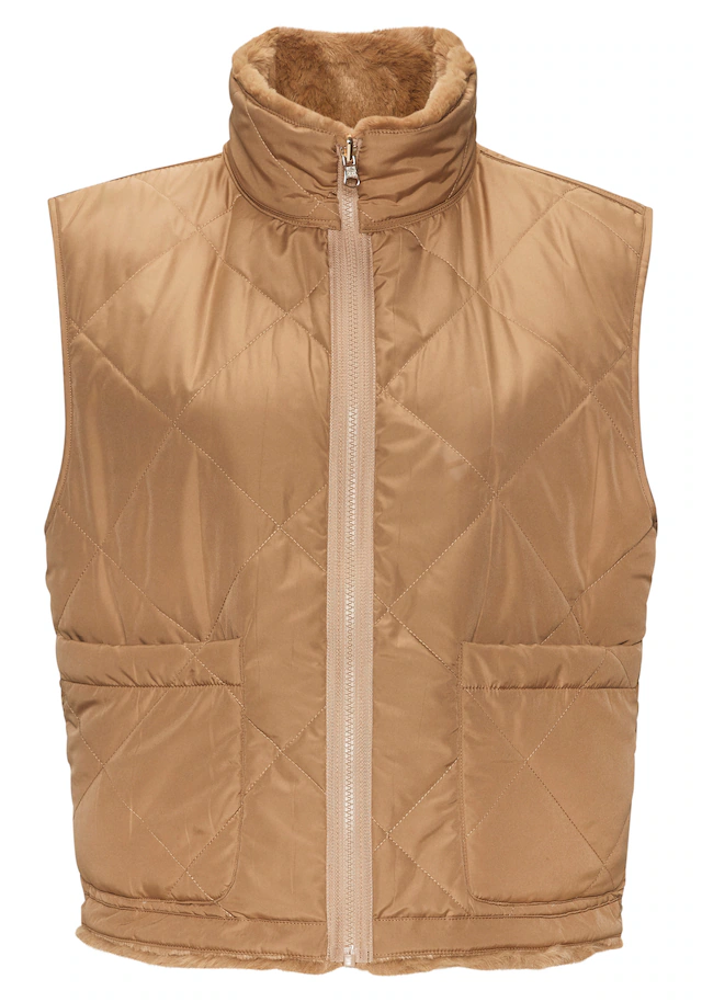 LASCANA Wendeweste », wendbare Steppweste mit flauschigem Fellimitat« kuschelige Plüschweste, ideal zum Layering im Herbst, leicht wattiert