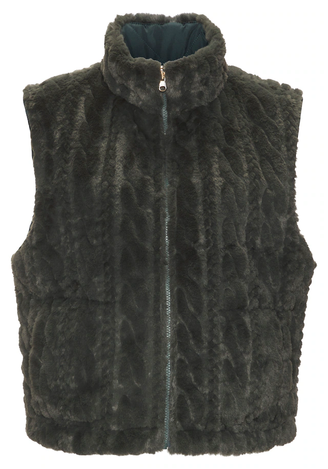 LASCANA Wendeweste », wendbare Steppweste mit flauschigem Fellimitat« kuschelige Plüschweste, ideal zum Layering im Herbst, leicht wattiert
