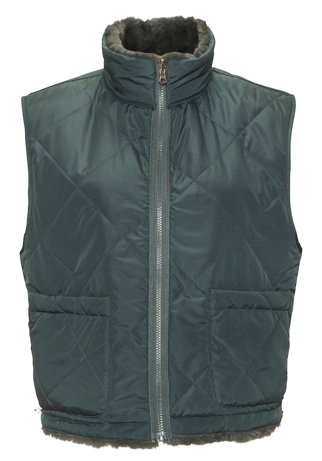 LASCANA Wendeweste », wendbare Steppweste mit flauschigem Fellimitat« kuschelige Plüschweste, ideal zum Layering im Herbst, leicht wattiert