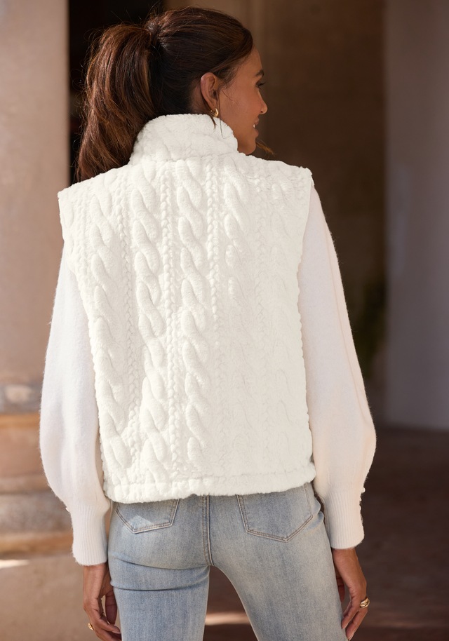 LASCANA Wendeweste », wendbare Steppweste mit flauschigem Fellimitat« kuschelige Plüschweste, ideal zum Layering im Herbst, leicht wattiert