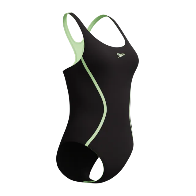 Speedo Badeanzug »SOLID SPLICE MEDALIST 1PC BLU/DKBLU« für aktives Schwimmen und Fitnesstraining, mit Vier-Wege-Stretch