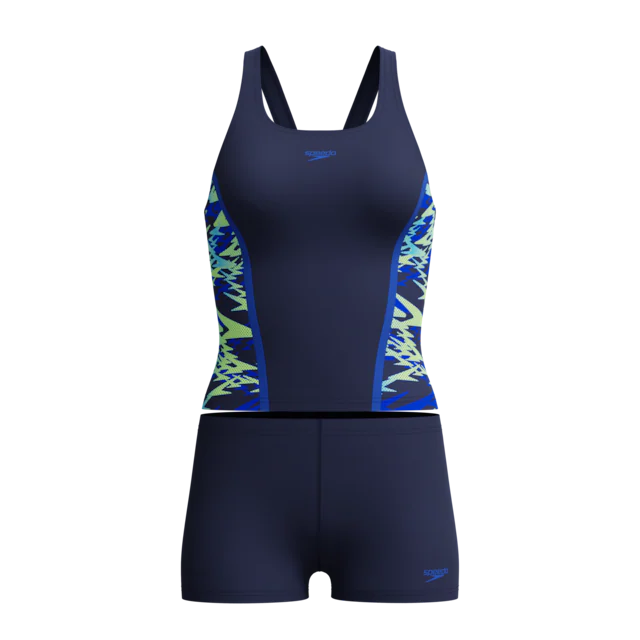 Speedo Tankini »HYPERBOOM SPLICE TANKINI SET BLK/GRN« mit Vier-Wege-Stretch, chlorbeständig