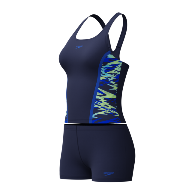 Speedo Tankini »HYPERBOOM SPLICE TANKINI SET BLK/GRN« mit Vier-Wege-Stretch, chlorbeständig