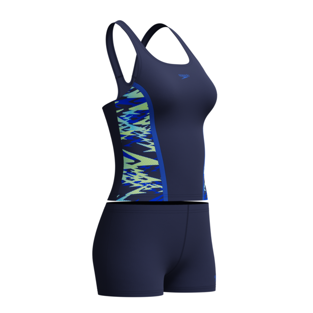 Speedo Tankini »HYPERBOOM SPLICE TANKINI SET BLK/GRN« mit Vier-Wege-Stretch, chlorbeständig