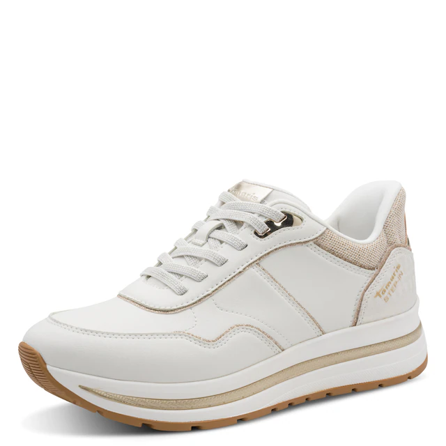 Tamaris Plateausneaker , Freizeitschuh, Halbschuh, Schnürschuh mit Kontrast-Paspellierung