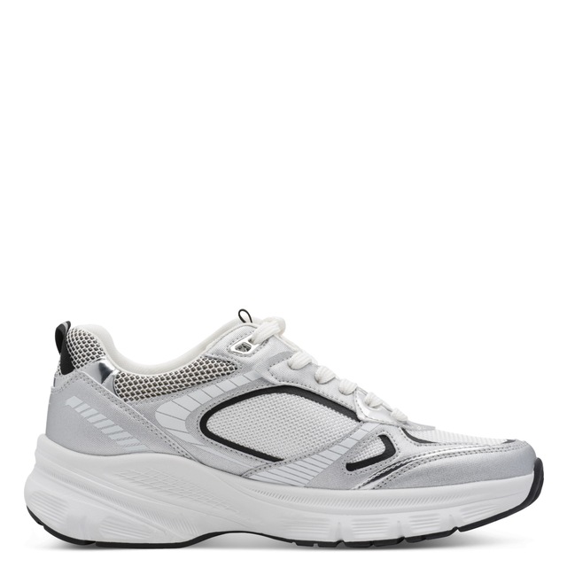Tamaris Plateausneaker , Freizeitschuh, Halbschuh, Schnürschuh mit Besätzen in Metallic-Optik