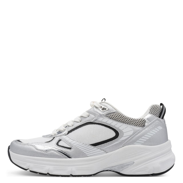 Tamaris Plateausneaker , Freizeitschuh, Halbschuh, Schnürschuh mit Besätzen in Metallic-Optik