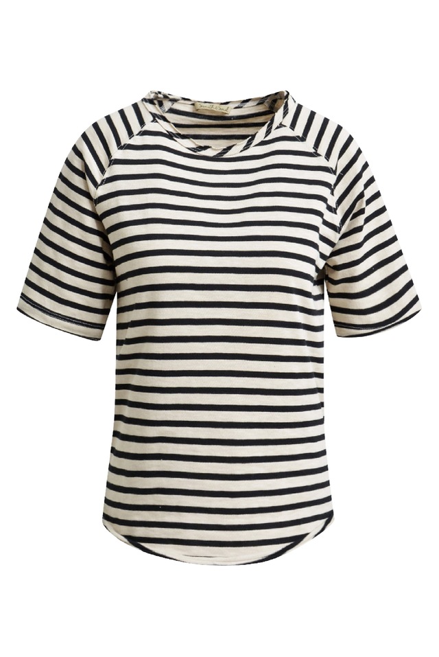 Smith & Soul Rundhalsshirt mit offener Kante am Ausschnitt