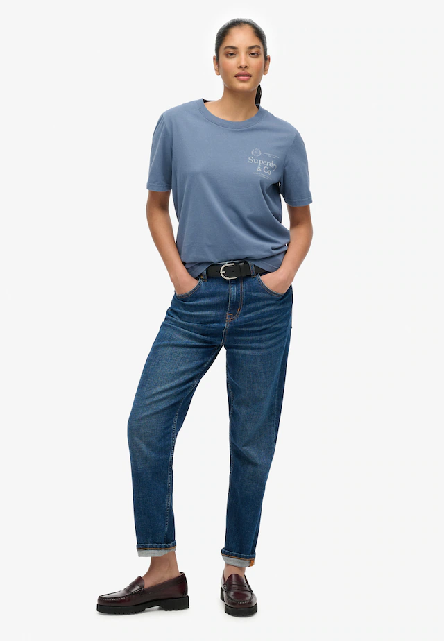 Superdry Print-Shirt »LUXE CASUAL RLXD TEE« aus Baumwolle und Single Jersey, Relaxed Fit, mit Rundhalsausschnitt