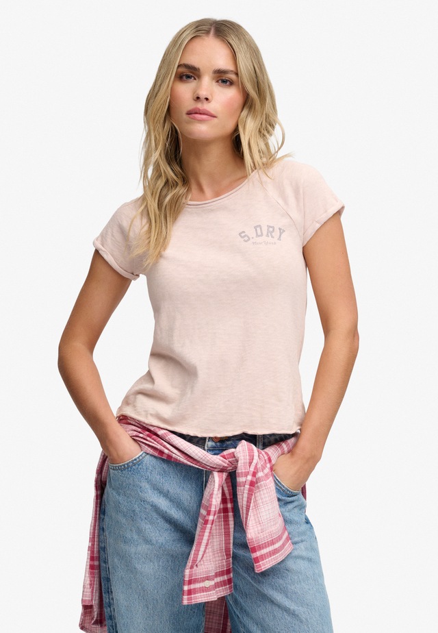 Superdry Kurzarmshirt »ATH ESS SLUB GRAPHIC TEE« Baumwolle, skinny fit