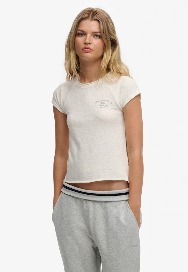 Superdry Kurzarmshirt »ATH ESS SLUB GRAPHIC TEE« Baumwolle, skinny fit