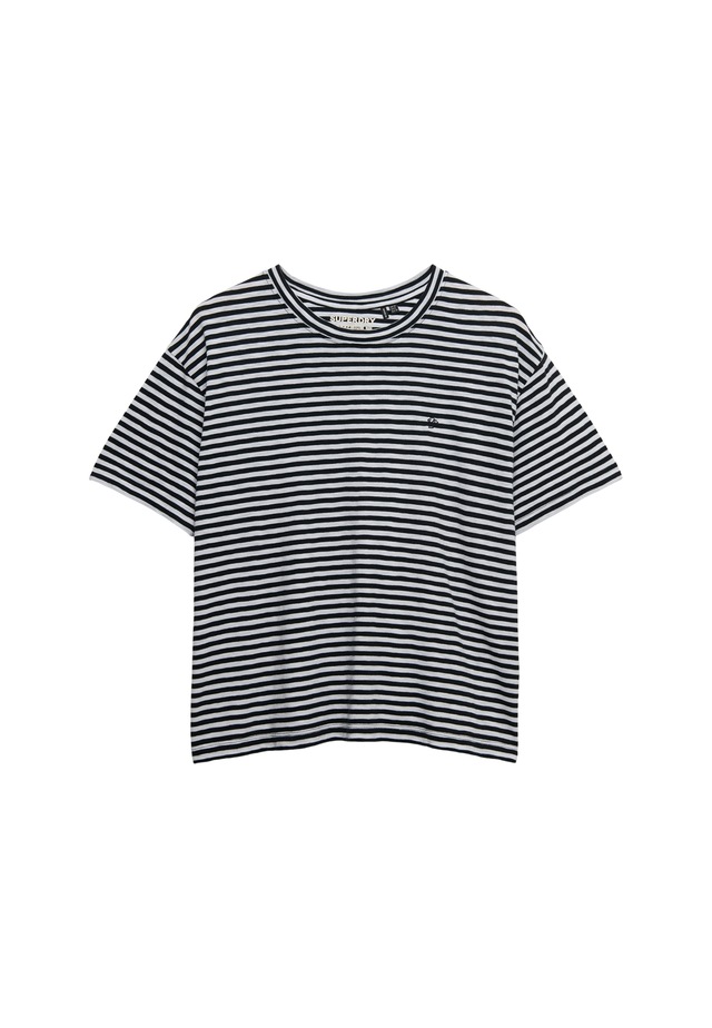 Superdry T-Shirt »STUDIOS CREW TEE« mit Markenlabel, aus Baumwollmischung, Relaxed Fit, Kurzarm