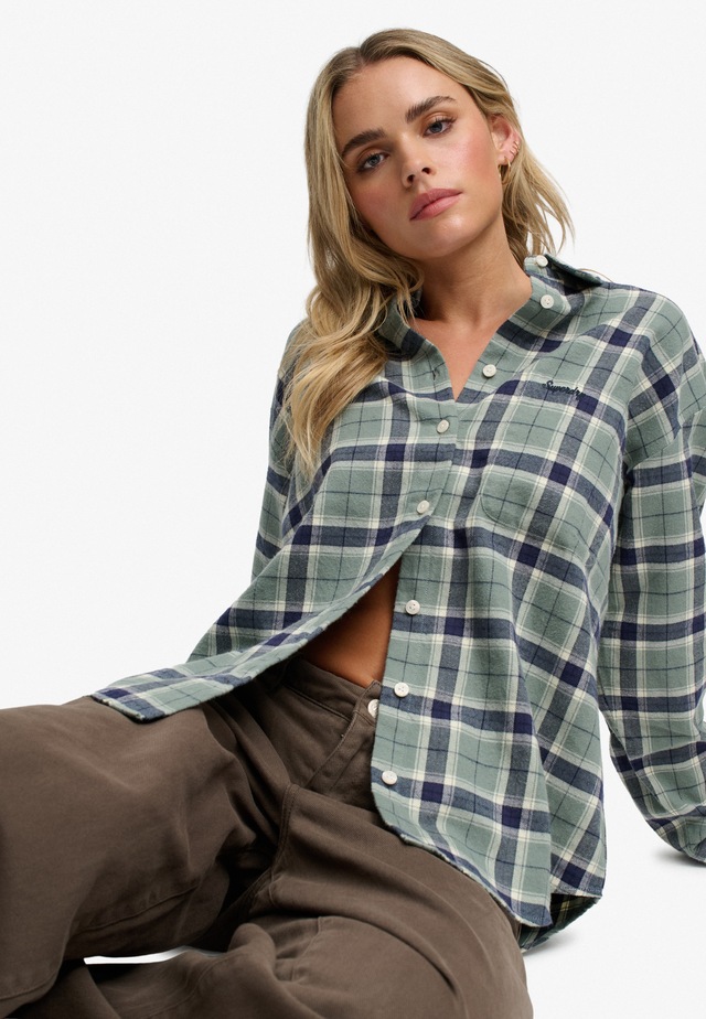 Superdry Karobluse »CHECK FLANNEL RELAXED SHIRT« Baumwolle, relaxed fit, aus weichem Flanell