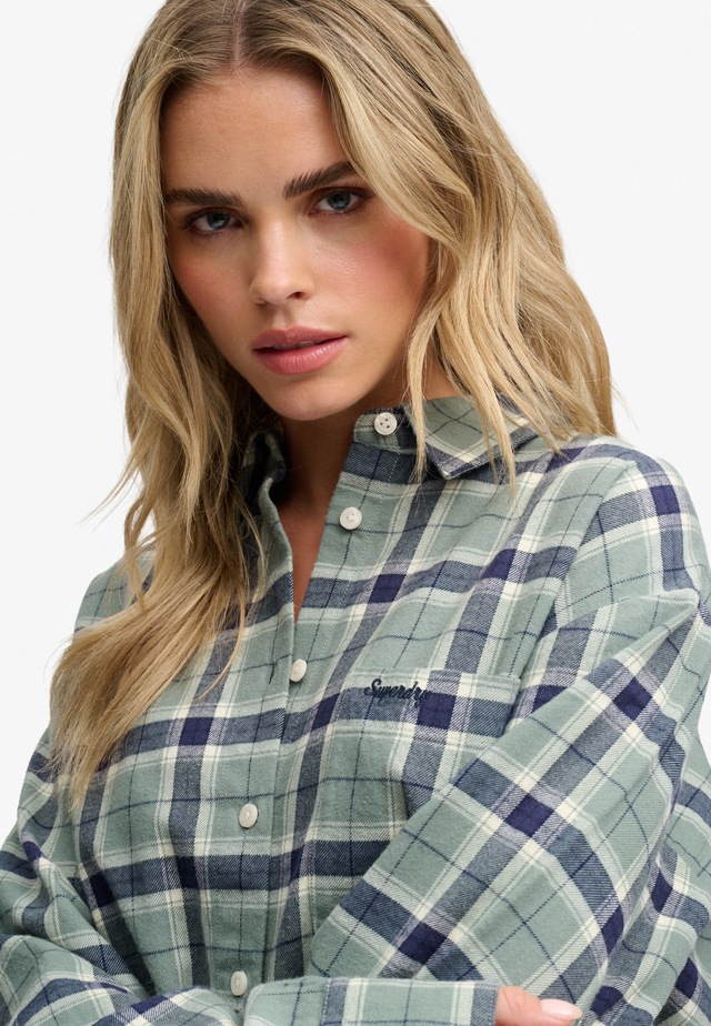 Superdry Karobluse »CHECK FLANNEL RELAXED SHIRT« Baumwolle, relaxed fit, aus weichem Flanell