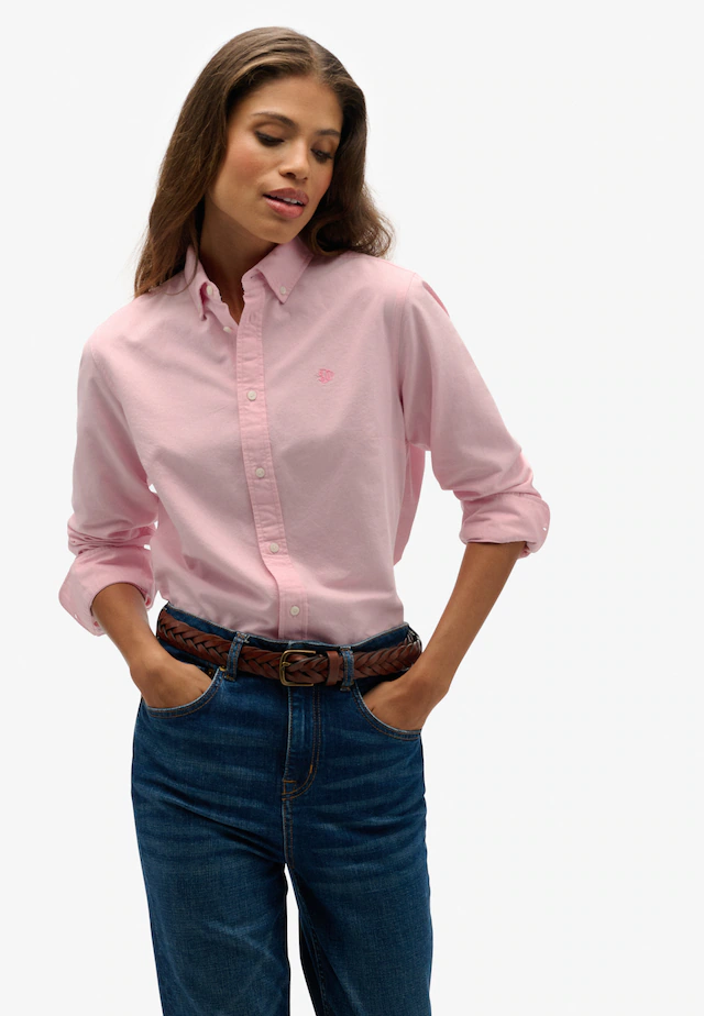 Superdry Hemdbluse »SLIM OXFORD BD L/S SHIRT« Baumwolle, slim fit