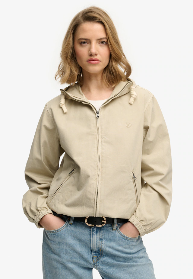 Superdry Parka »HOODED WASHED TWILL JKT« mit Kapuze aus Baumwolle, Relaxed Fit, mit Reißverschluss