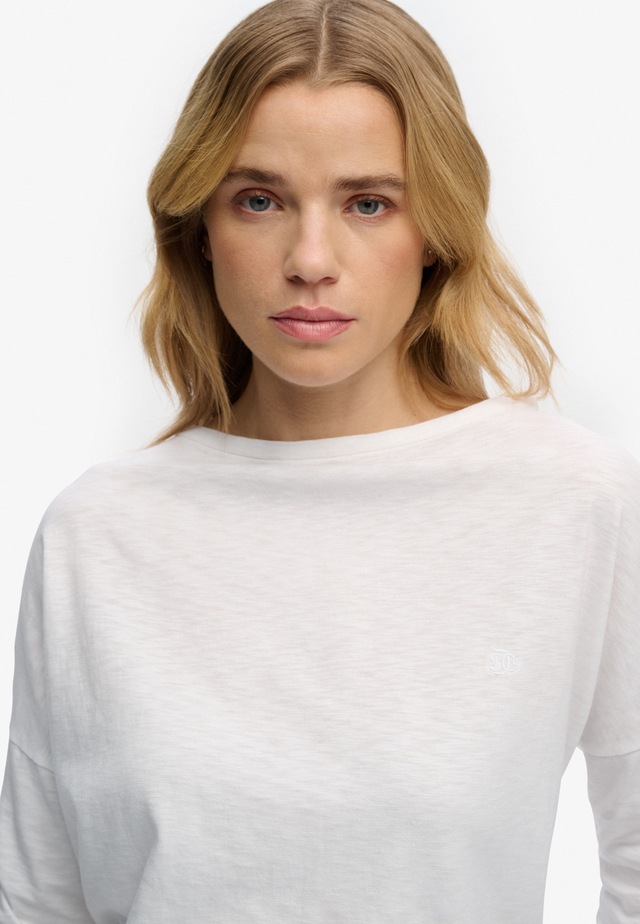 Superdry Langarmshirt »STUDIOS BOAT NECK SLUB LS TOP« Baumwollmischung, oversize