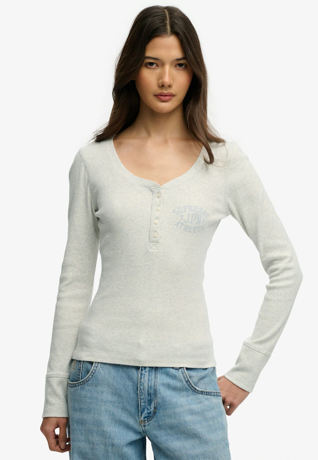 Superdry Langarmshirt »ATHLETIC BUTTON DOWN LS TOP« Baumwolle, skinny fit