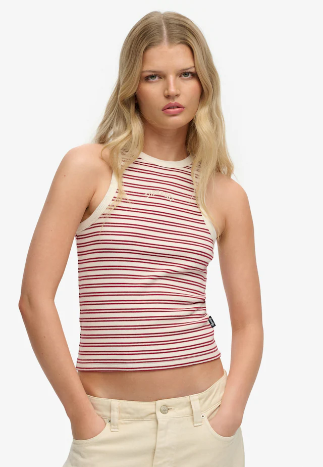 Superdry Tanktop »ESSENTIAL LOGO STR RACER VEST« aus Baumwollmischung, Regular Fit, mit elastischen Eigenschaften