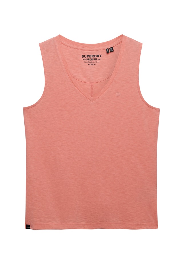 Superdry Tanktop »STUDIOS VEE NECK VEST« aus Baumwollmischung mit Lyocell, Regular Fit, ärmellos