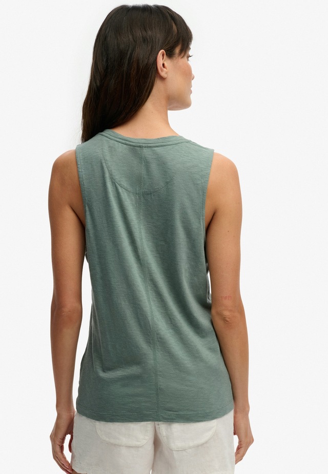 Superdry Tanktop »STUDIOS VEE NECK VEST« aus Baumwollmischung mit Lyocell, Regular Fit, ärmellos