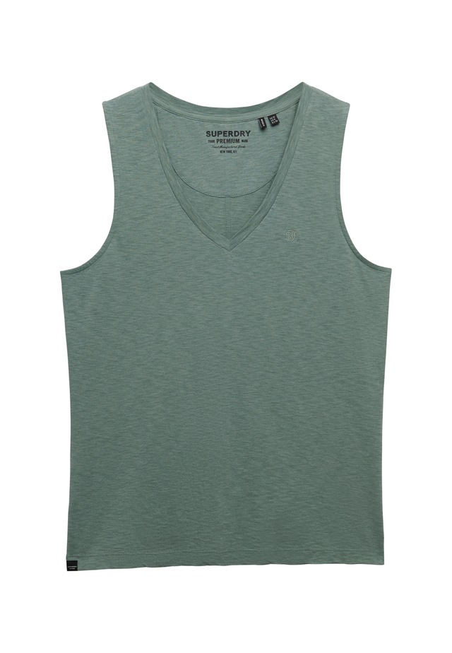 Superdry Tanktop »STUDIOS VEE NECK VEST« aus Baumwollmischung mit Lyocell, Regular Fit, ärmellos
