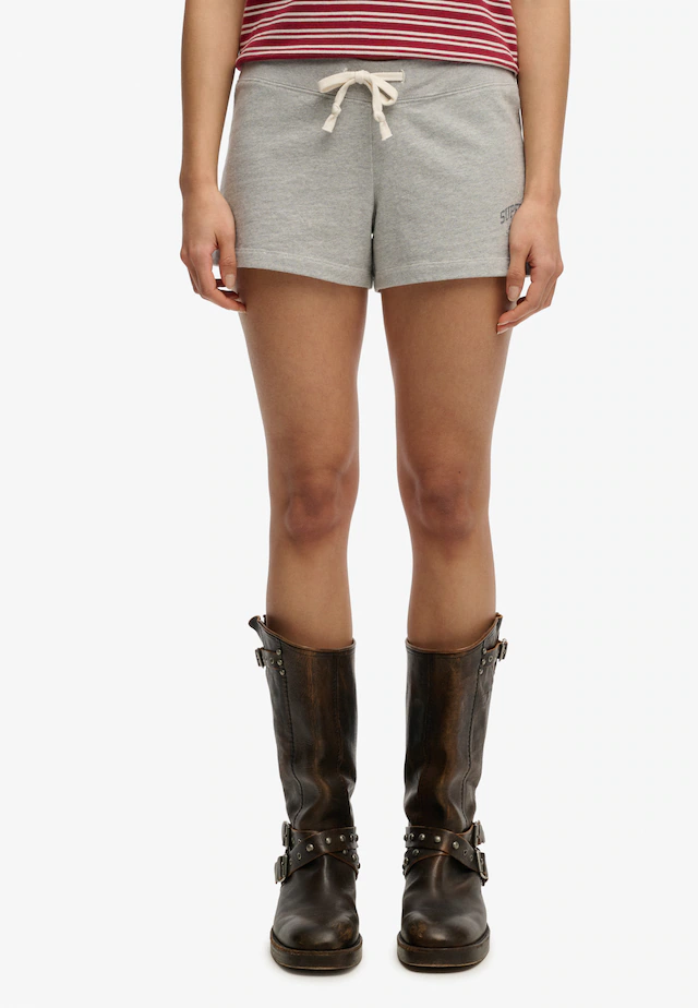 Superdry Shorts »ATH ESS JERSEY SCRIPT SHORT« mit Baumwolle und Jersey, Slim Fit, melierte Optik