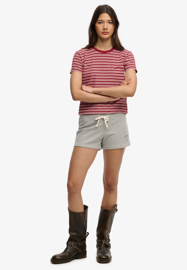 Superdry Shorts »ATH ESS JERSEY SCRIPT SHORT« mit Baumwolle und Jersey, Slim Fit, melierte Optik
