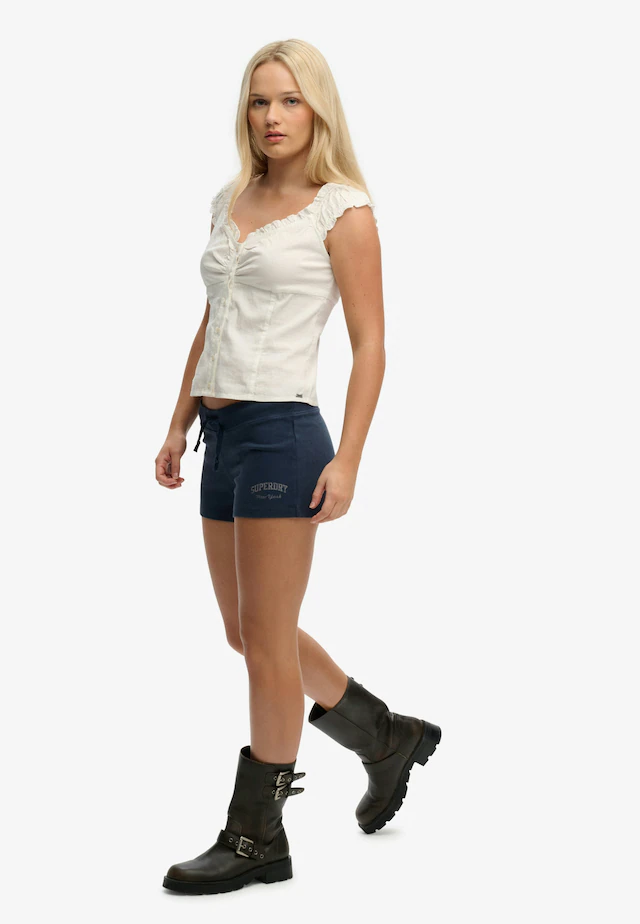 Superdry Shorts »ATH ESS JERSEY SCRIPT SHORT« mit Baumwolle und Jersey, Slim Fit, melierte Optik