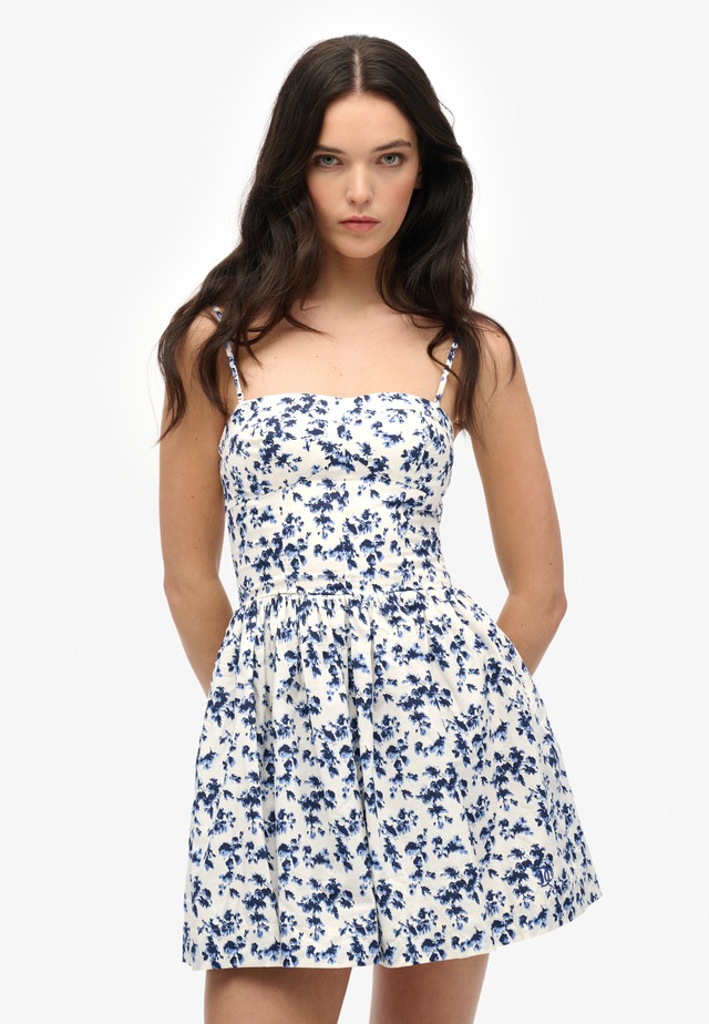 Superdry Sommerkleid »CORSET CAMI MINI DRESS« aus Baumwollmischung, Slim Fit, mit geblümtem Print, ohne Ärmel