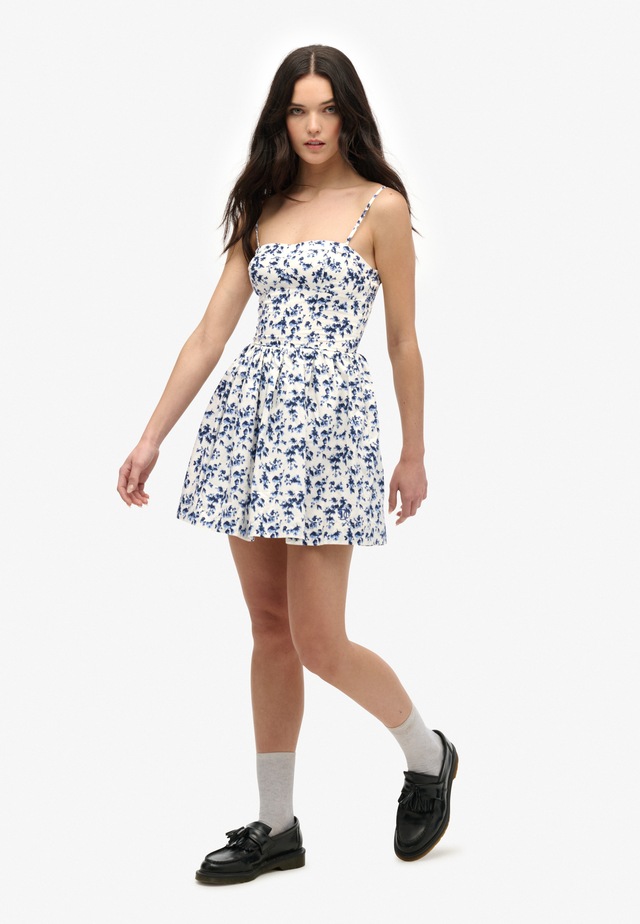 Superdry Sommerkleid »CORSET CAMI MINI DRESS« aus Baumwollmischung, Slim Fit, mit geblümtem Print, ohne Ärmel