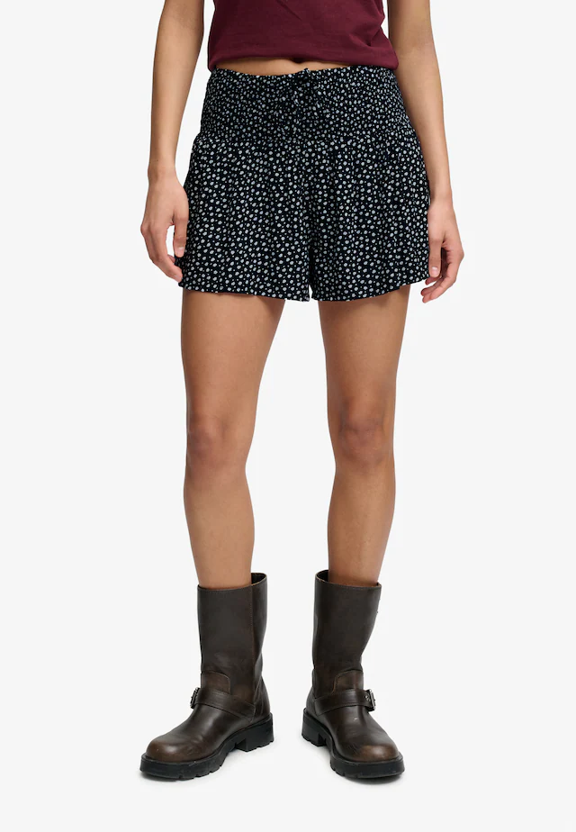 Superdry Shorts »PRINTED MINI SMOCKED SHORTS« aus Viskose, Regular Fit, mit Gummizug, pflegeleichtes Webmaterial