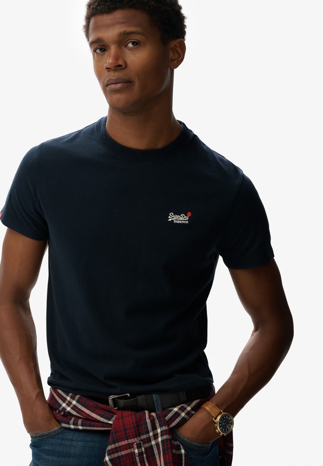 Superdry Rundhalsshirt »ESSENTIAL CONTRAST EMB TEE« Slim Fit, Kurzarm, normal geschnitten, mit Druck, aus Baumwolle