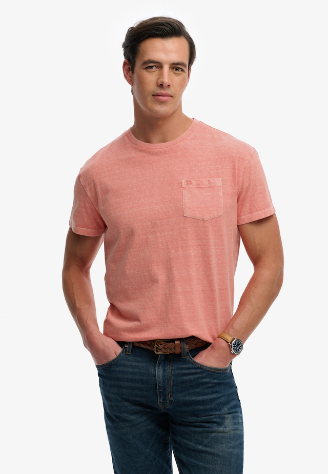 Superdry »COTTON CLASSIC LINEN PKT TEE« Baumwollmischung, relaxed fit aus luftig leichtem Baumwoll-Leinen-Mix