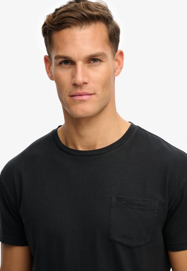 Superdry »COTTON CLASSIC LINEN PKT TEE« Baumwollmischung, relaxed fit aus luftig leichtem Baumwoll-Leinen-Mix