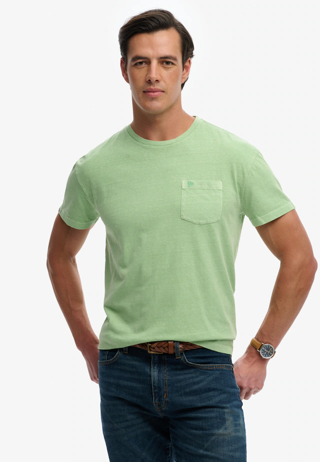 Superdry »COTTON CLASSIC LINEN PKT TEE« Baumwollmischung, relaxed fit aus luftig leichtem Baumwoll-Leinen-Mix