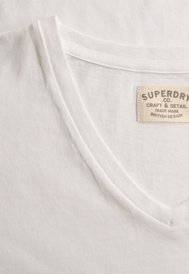 Superdry Rundhalsshirt »CLASSIC COTTON LINEN VEE« Baumwollmischung, relaxed fit aus luftig leichtem Baumwoll-Leinen-Mix