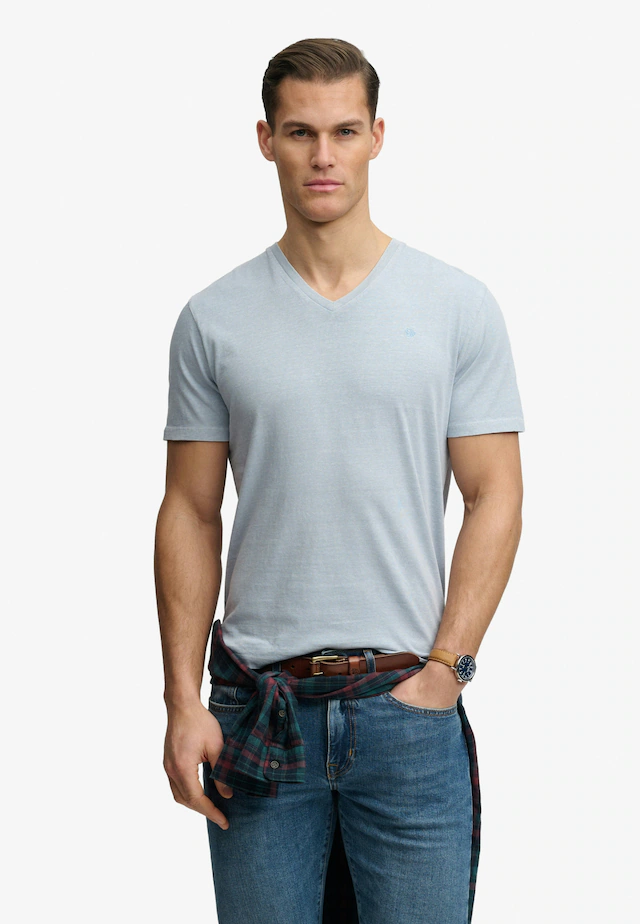 Superdry Rundhalsshirt »CLASSIC COTTON LINEN VEE« Baumwollmischung, relaxed fit aus luftig leichtem Baumwoll-Leinen-Mix