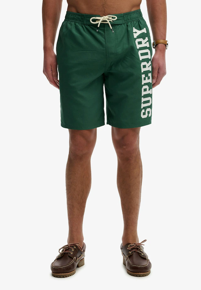 Superdry Badeshorts »LOGO 19 BOARDSHORT« lockere Passform, bedruckte Optik, aus Polyester